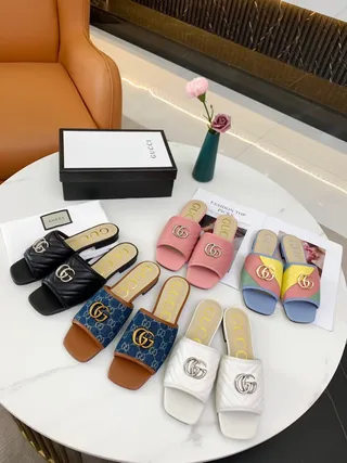 Gucci GG Marmont Multicolor Quilted Slipper 2