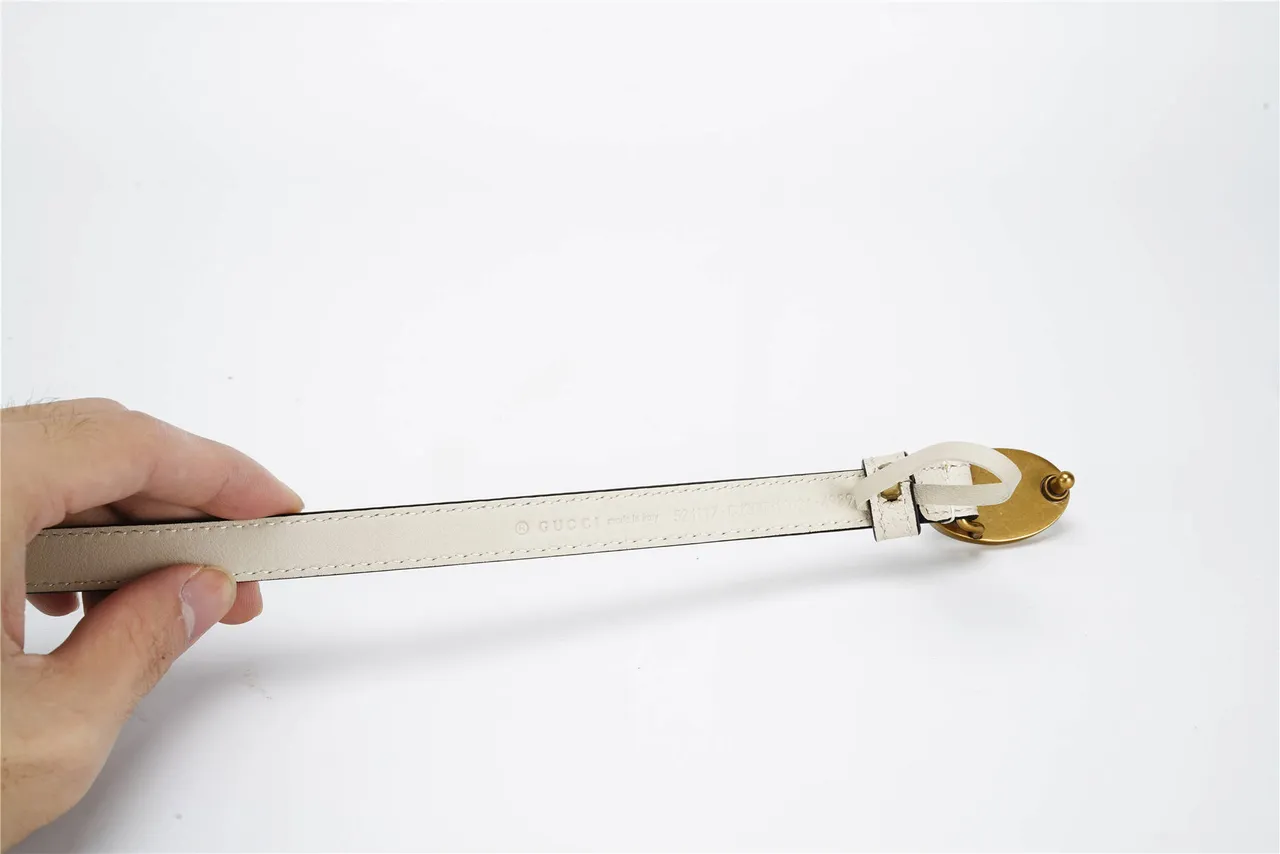 Gucci GG Marmont Off-White Leather Belt 8