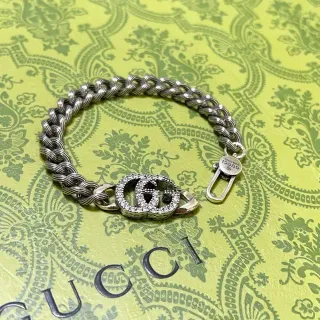 Gucci GG Marmont Pavé Crystal Double G Bracelet