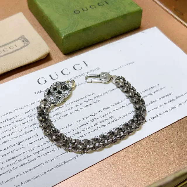 Gucci GG Marmont Pavé Crystal Double G Bracelet 6