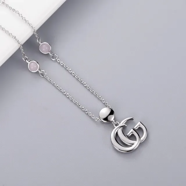 Gucci GG Marmont قلادة سلسلة كابوشون وردية 3