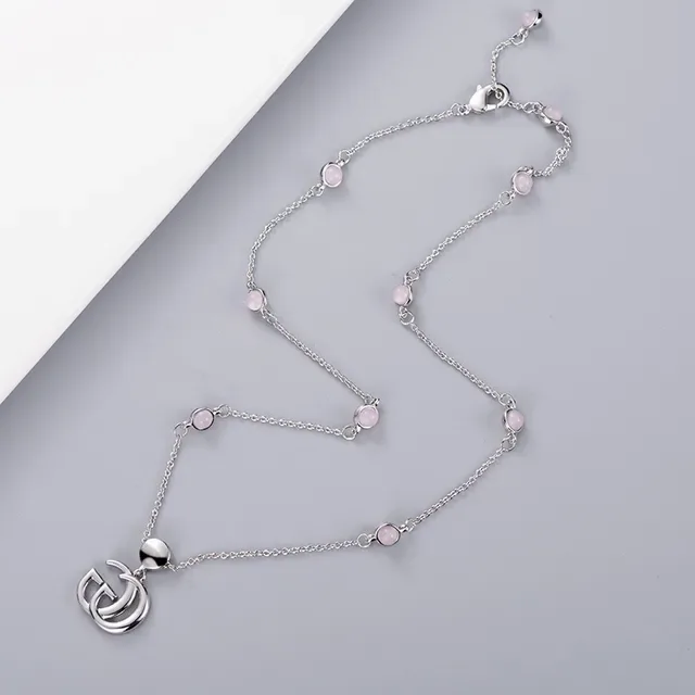 Gucci GG Marmont قلادة سلسلة كابوشون وردية 4