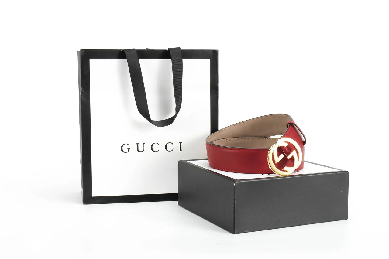 Gucci GG Marmont Ceinture en Cuir Rouge 5