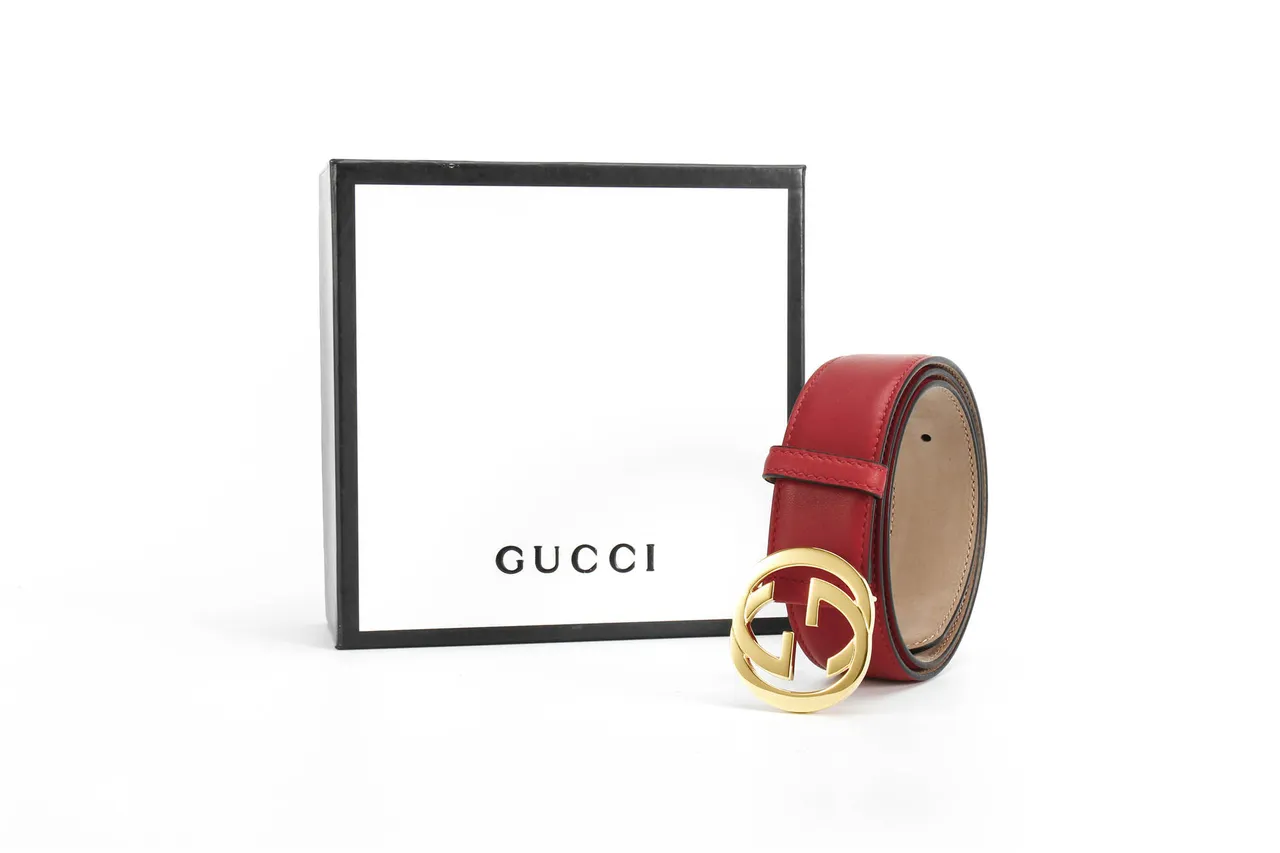 Gucci GG Marmont Ceinture en Cuir Rouge 6