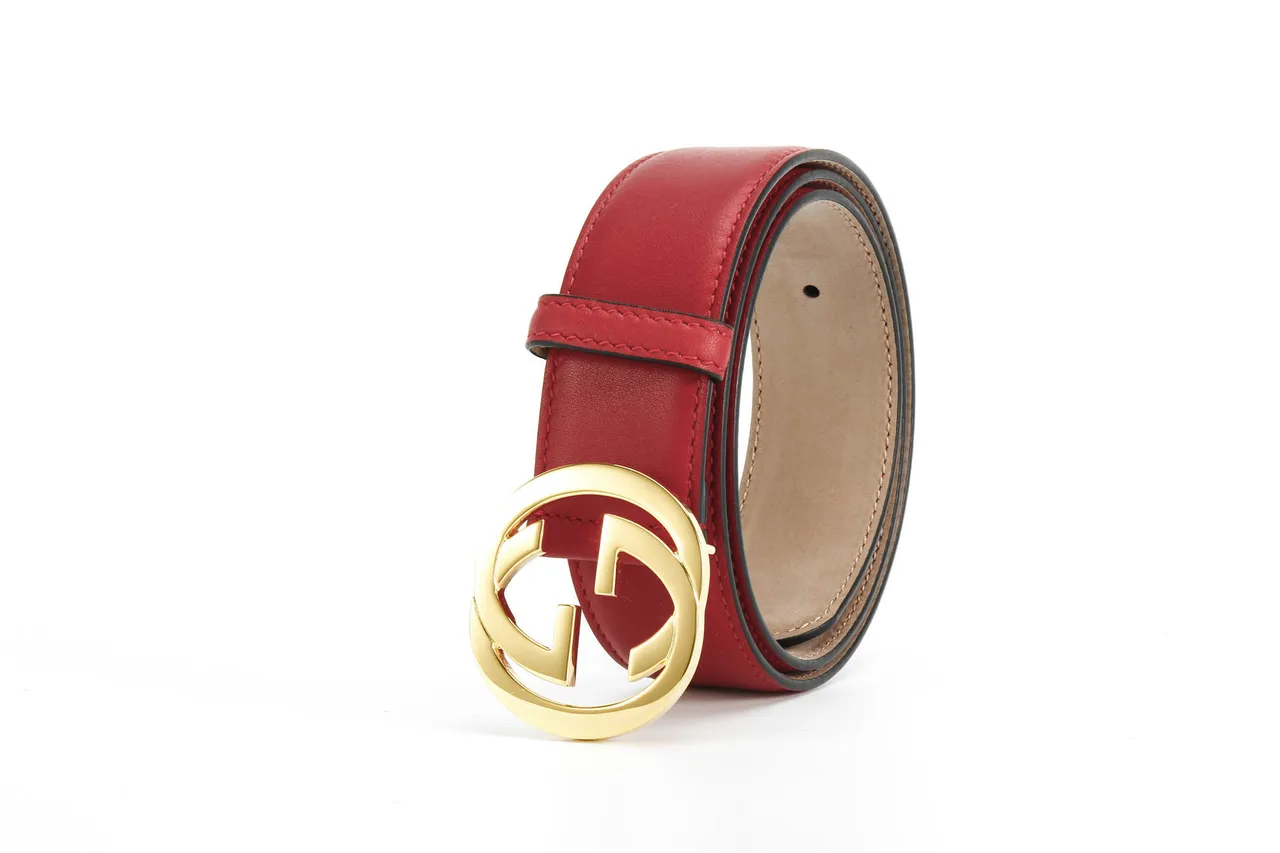 Gucci GG Marmont Ceinture en Cuir Rouge 7