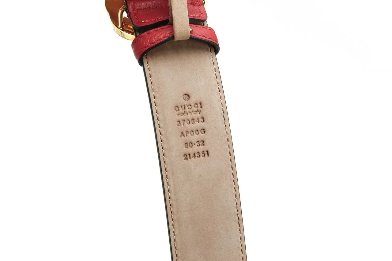 Gucci GG Marmont Ceinture en Cuir Rouge 8