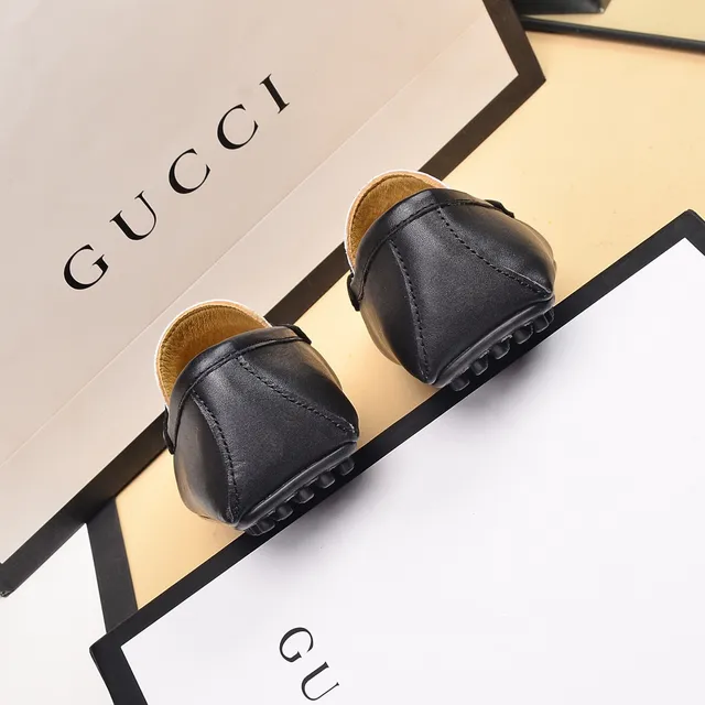 Gucci GG Monogram Print Black Loafers 2