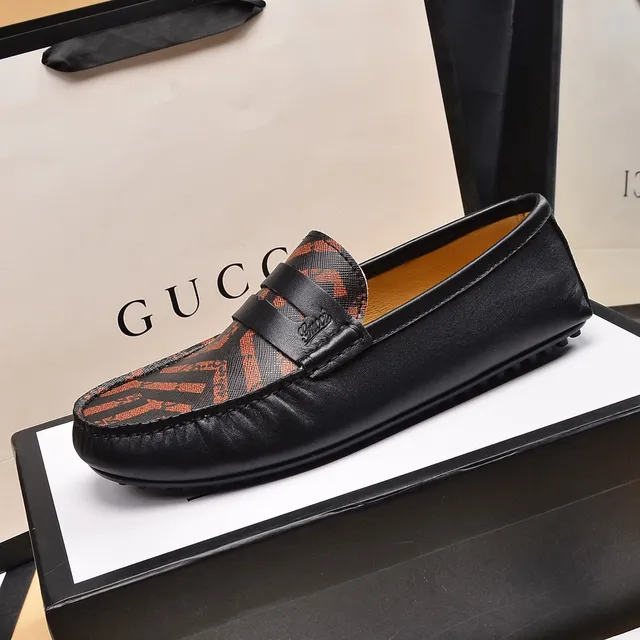Gucci GG Monogram Print Black Loafers 6