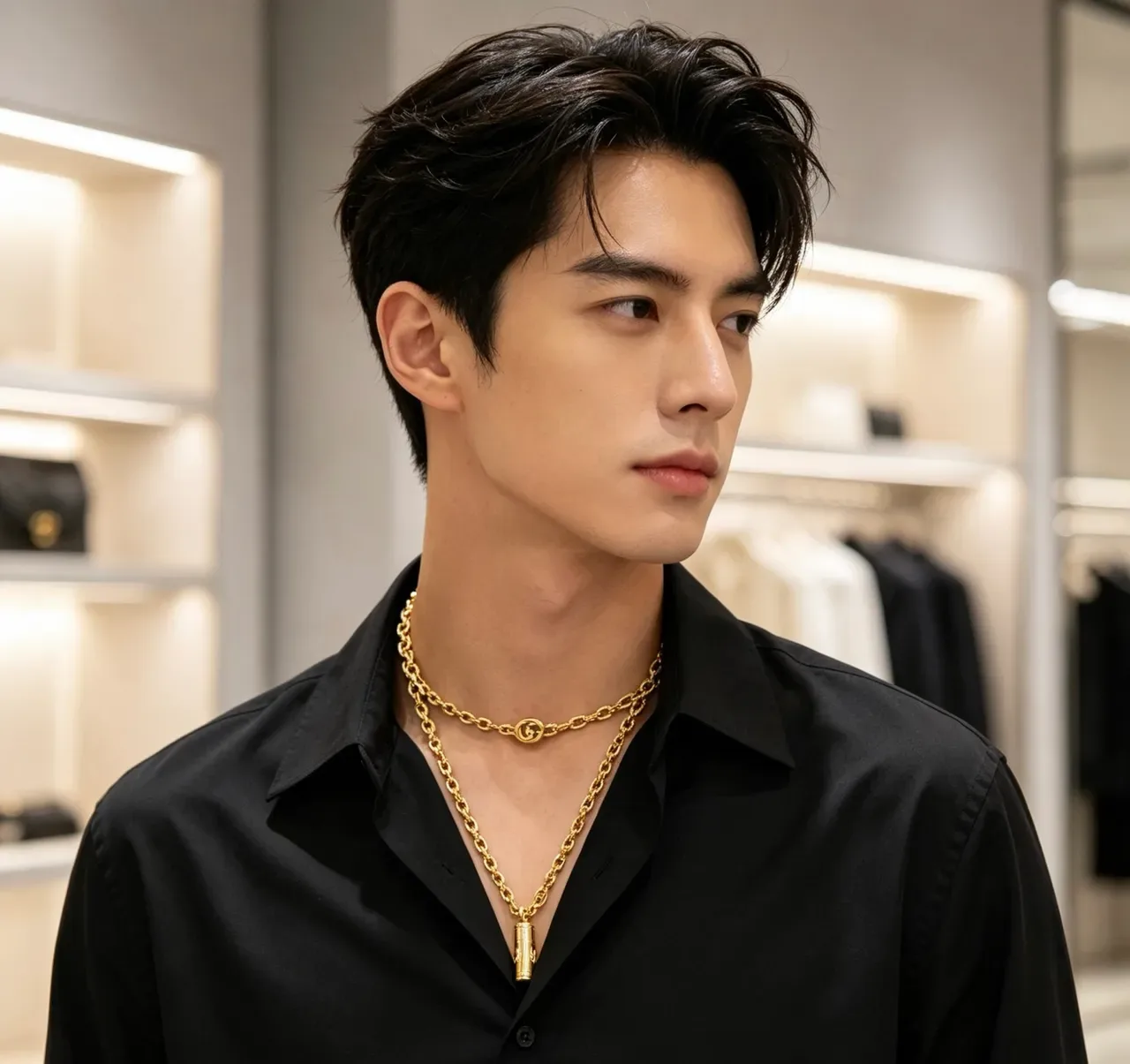 Colar Gucci Corrente Curb de Ouro com Elós Interligados do Logo G 4