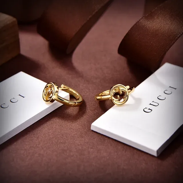 Gucci Gold Hinged Hoop Earrings 2