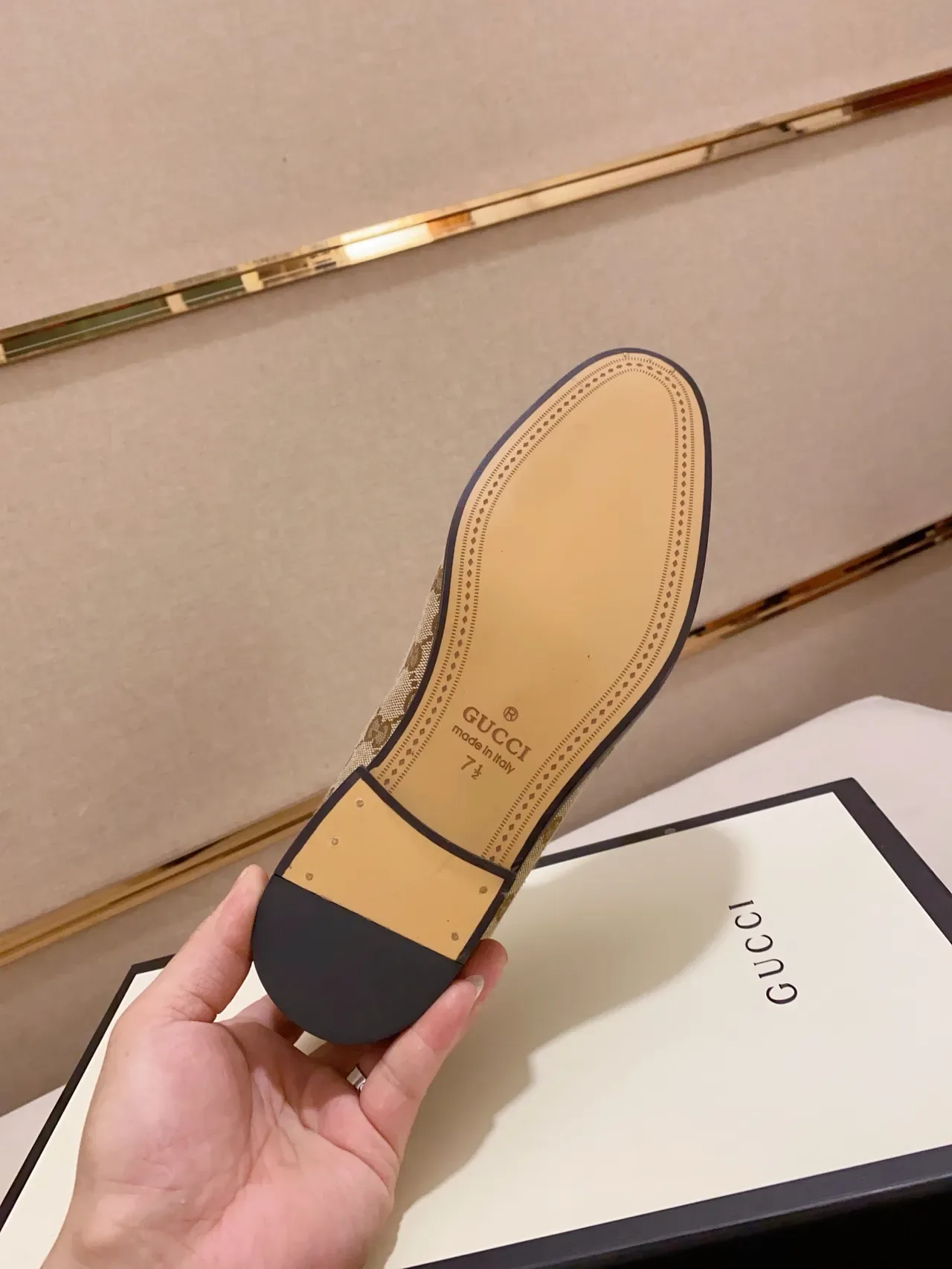 Gucci Horsebit 1955 Beige GG Supreme Canvas Loafers 2