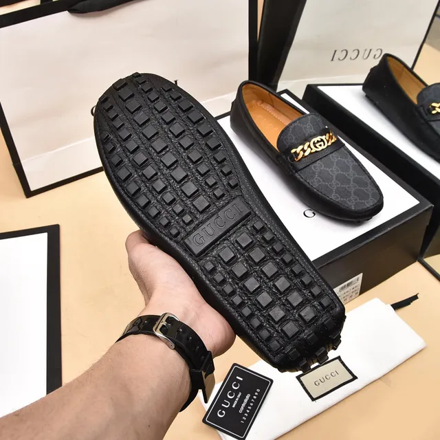 Gucci Horsebit 1955 Black GG Monogram Loafers 5