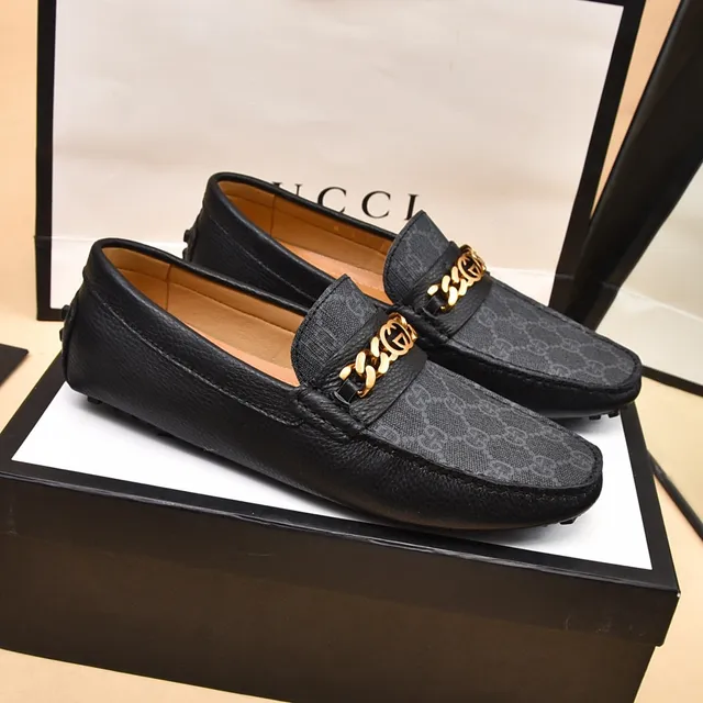 Gucci Horsebit 1955 Black GG Monogram Loafers 8