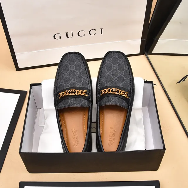 Gucci Horsebit 1955 Black GG Monogram Loafers 9
