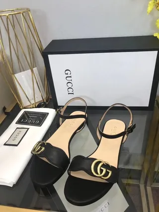 Gucci Horsebit 1955 Black Leather Gladiator Sandals 7