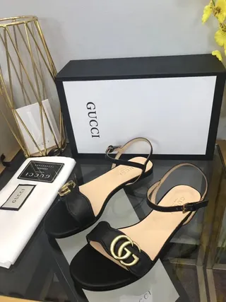 Gucci Horsebit 1955 Black Leather Gladiator Sandals 8