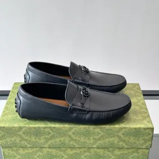 Gucci Horsebit 1955 काले चमड़े के लोफर