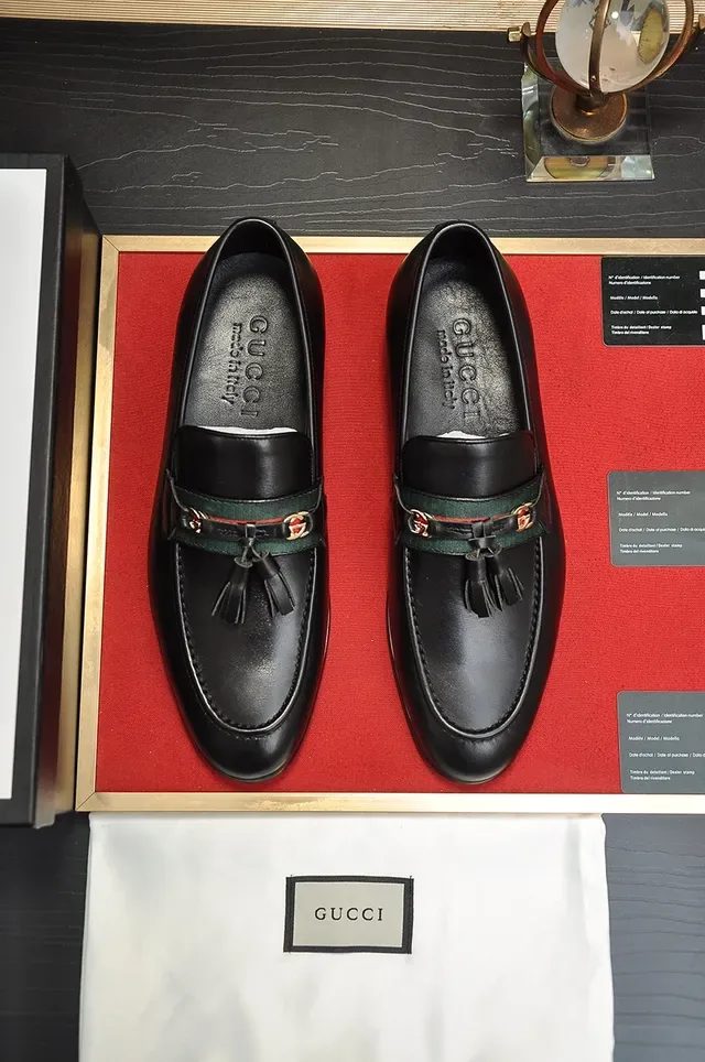 Gucci Horsebit 1955 Black Leather Tassel Loafers 5