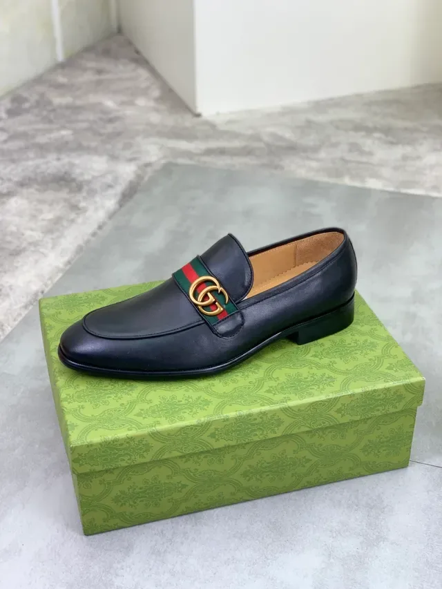 Gucci Horsebit 1955 Black Leather Web Stripe Loafer 4