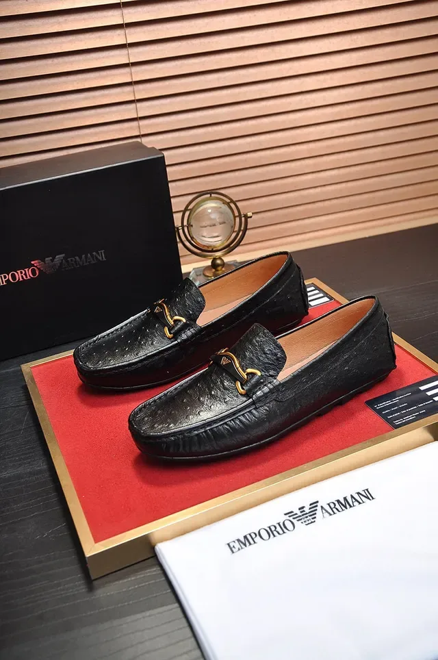 Gucci Horsebit 1955 Black Ostrich Leather Loafer 8