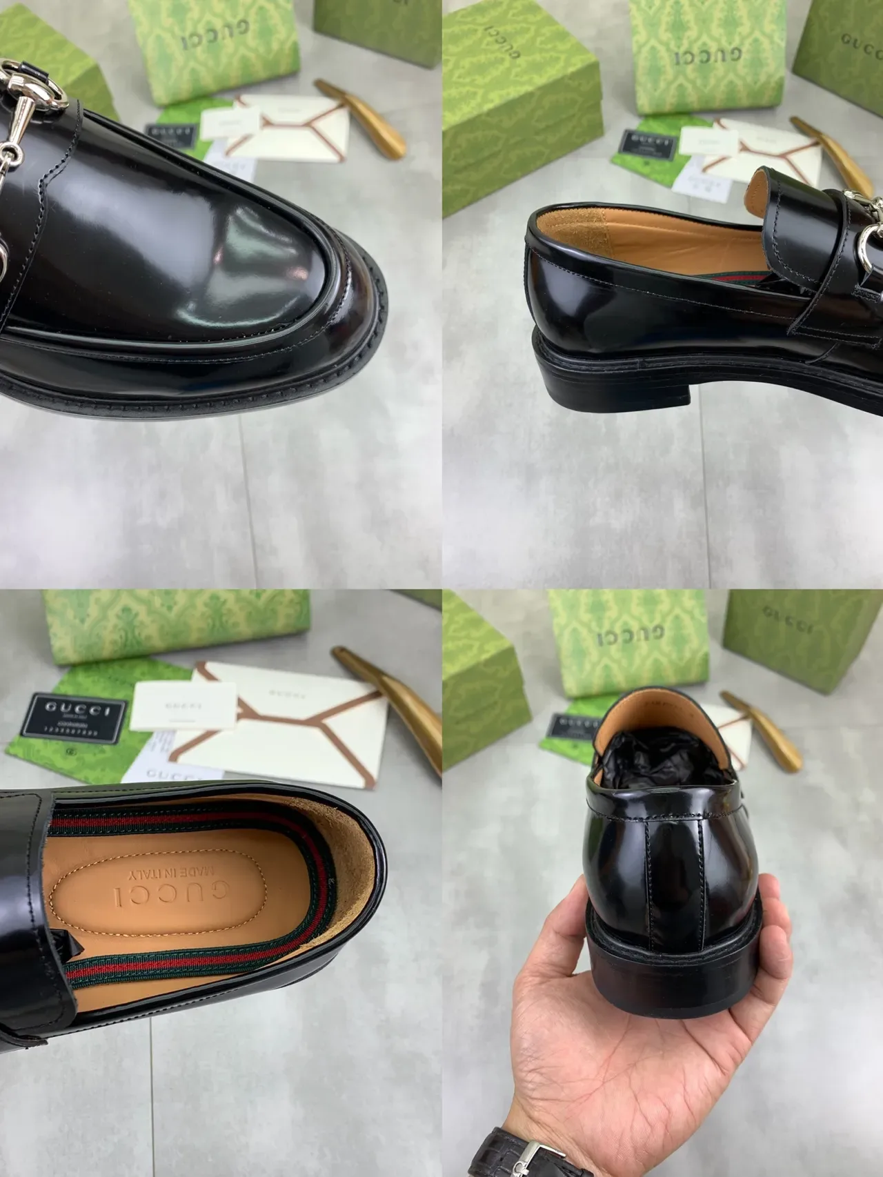 Gucci Horsebit 1955 Black Patent Leather Loafers 2