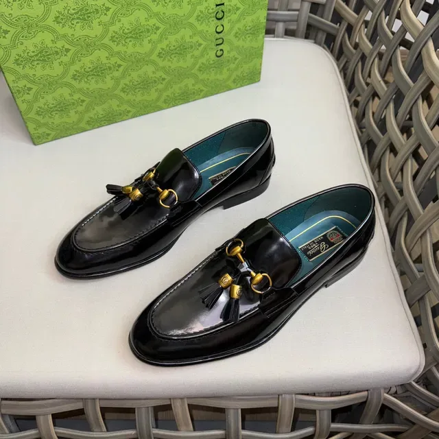 Gucci Horsebit 1955 Black Patent Leather Tassel Loafers 3