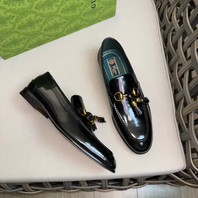 Gucci Horsebit 1955 Black Patent Leather Tassel Loafers 4