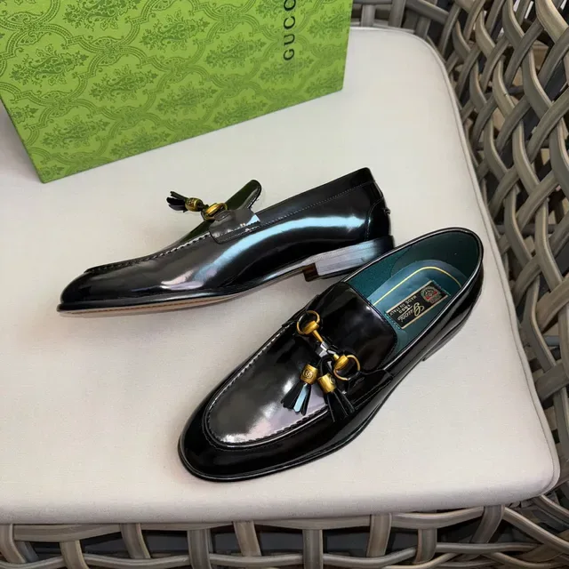 Gucci Horsebit 1955 Black Patent Leather Tassel Loafers 5