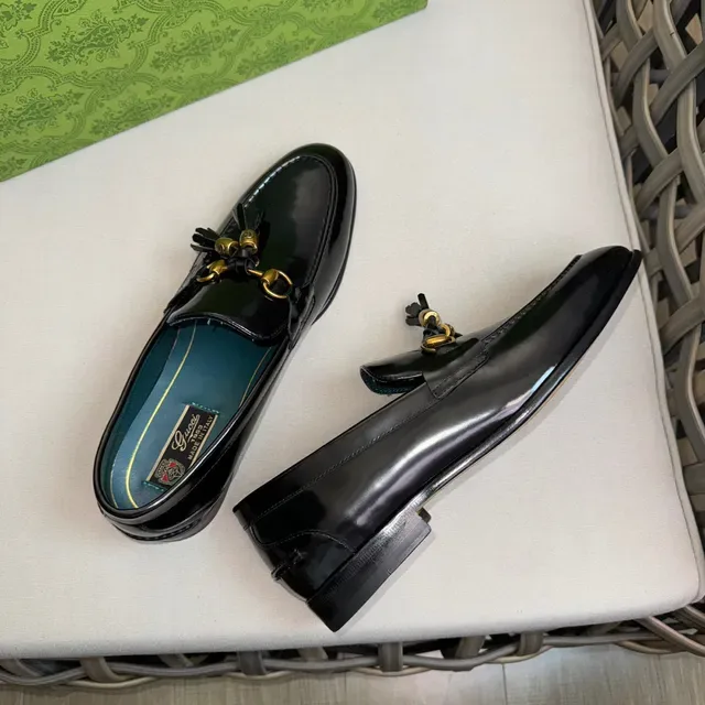 Gucci Horsebit 1955 Black Patent Leather Tassel Loafers 6
