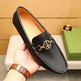 Gucci Horsebit 1955 黑色粒面皮革乐福鞋