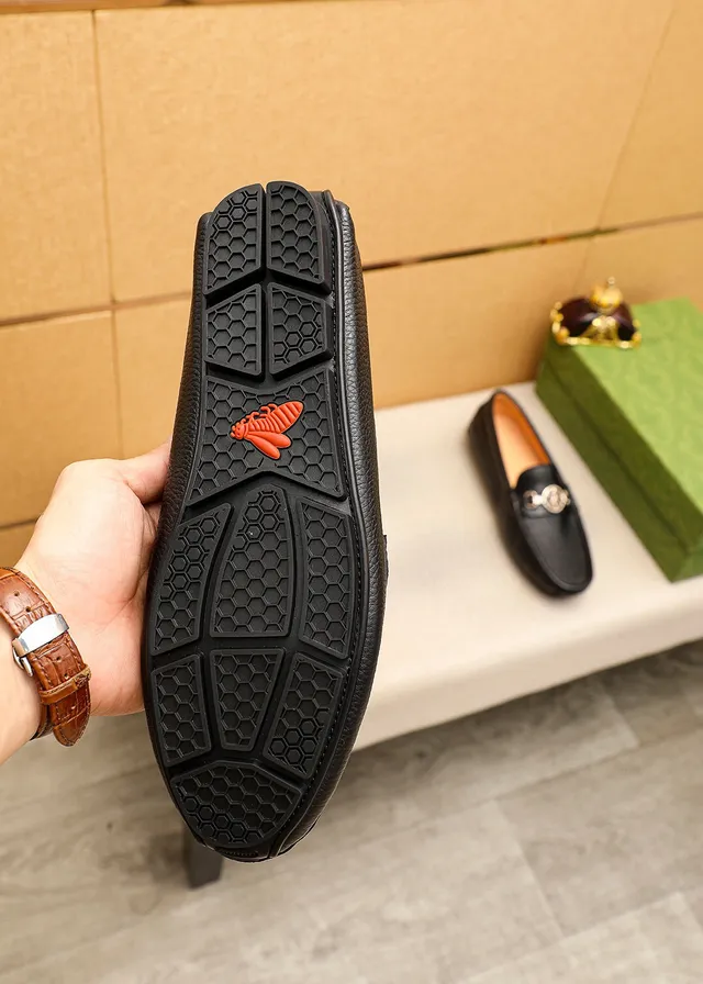 Gucci Horsebit 1955 Black Pebbled Leather Loafer 9