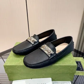Gucci Horsebit 1955 Black Pebbled Leather Loafers