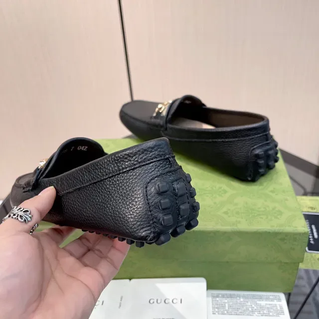 Gucci Horsebit 1955 Black Pebbled Leather Loafers 3