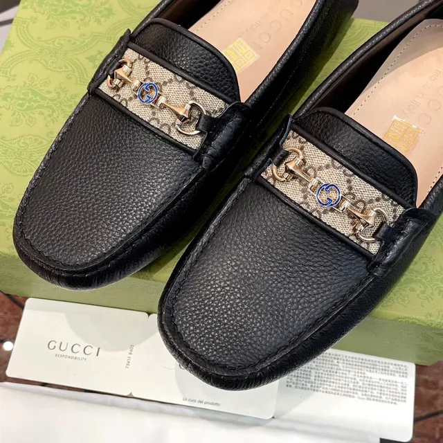 Gucci Horsebit 1955 Black Pebbled Leather Loafers 4