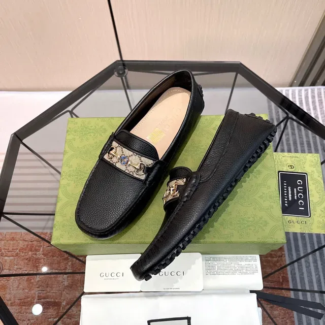 Gucci Horsebit 1955 Black Pebbled Leather Loafers 5