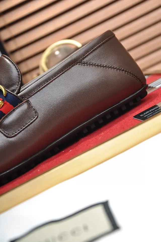 Gucci Horsebit 1955 Brown Leather Web Strap Loafer 2