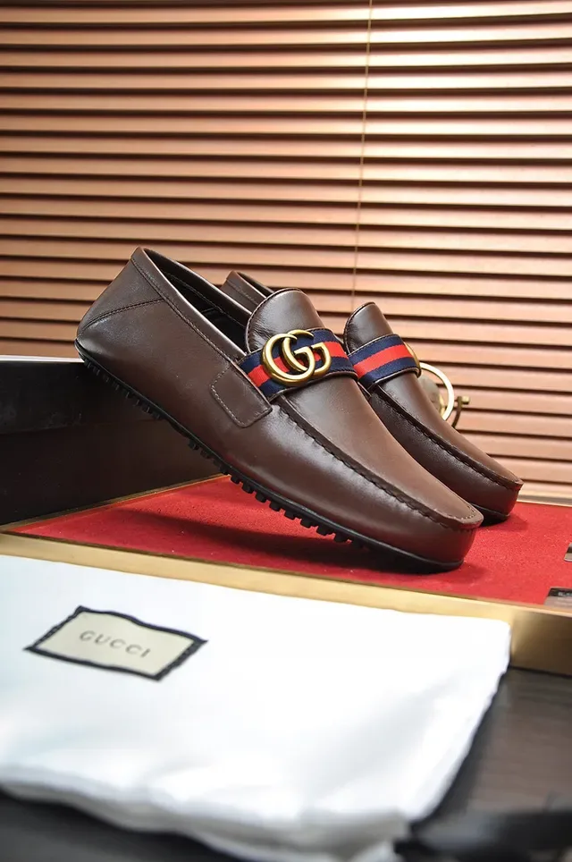 Gucci Horsebit 1955 Brown Leather Web Strap Loafer 9
