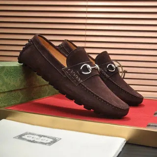 Gucci Horsebit 1955 棕色麂皮乐福鞋