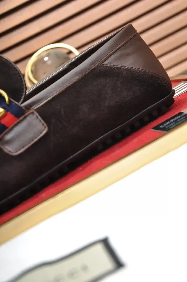 Gucci Horsebit 1955 Brown Suede Web Strap Loafer 2