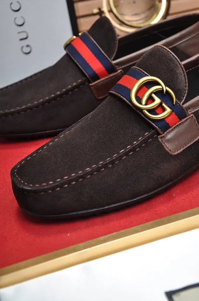 Gucci Horsebit 1955 Brown Suede Web Strap Loafer 3