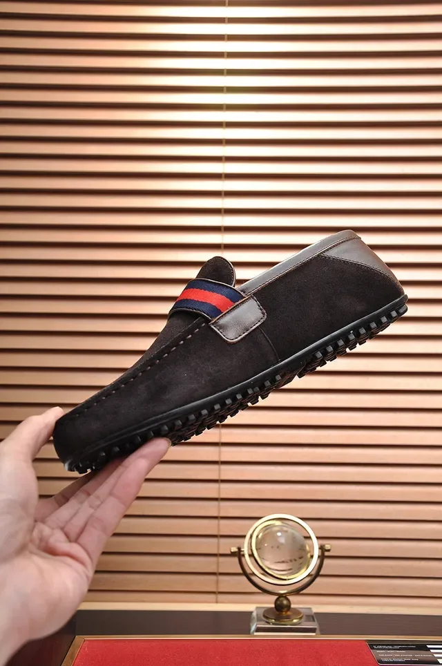 Gucci Horsebit 1955 Brown Suede Web Strap Loafer 5