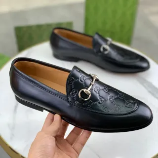 Gucci Horsebit 1955 एम्बॉस्ड जीजी ब्लैक लेदर लोफर्स