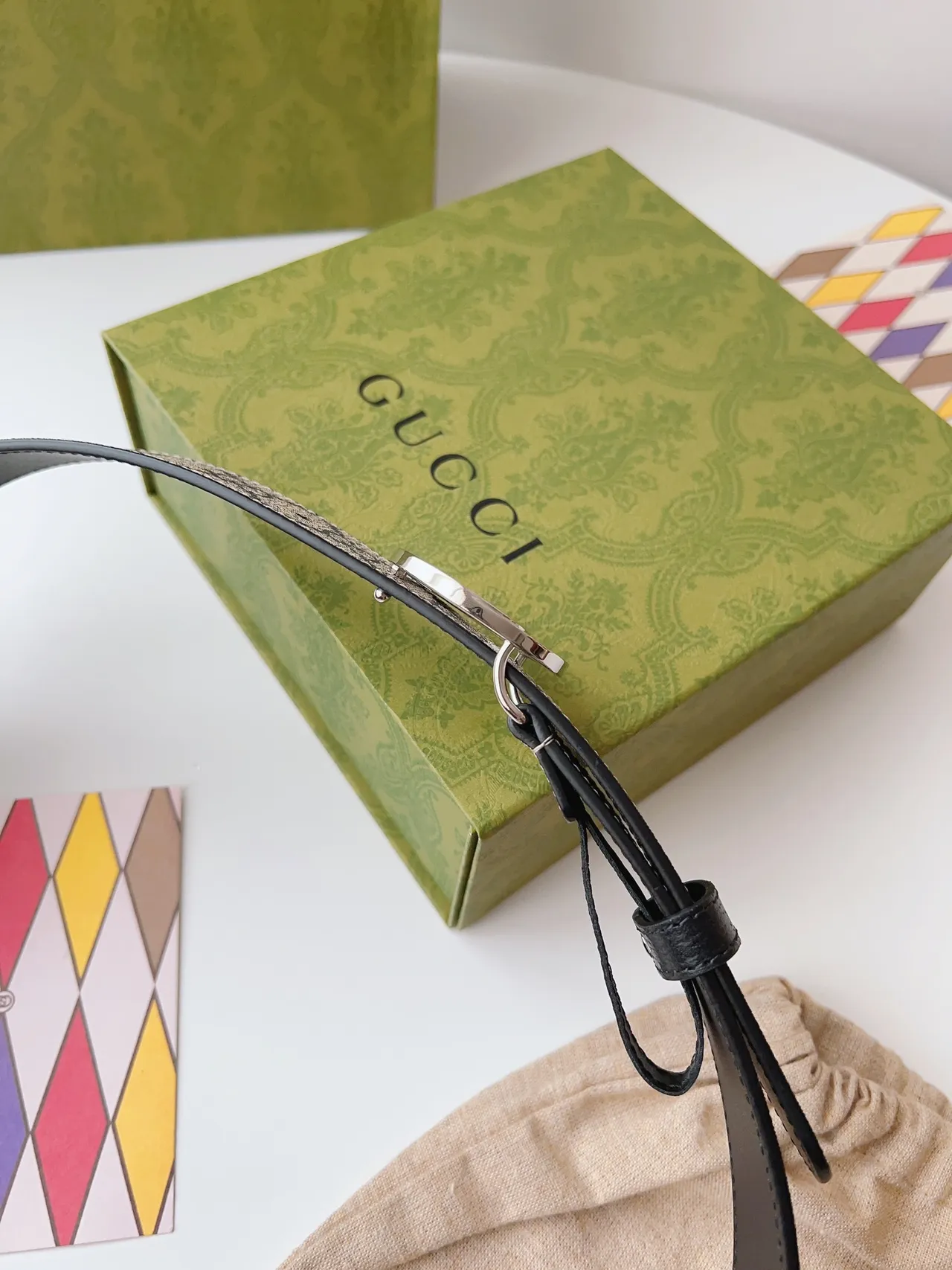 Gucci Horsebit 1955 GG Monogram ক্যানভাস এবং কালো চামড়ার বেল্ট 7