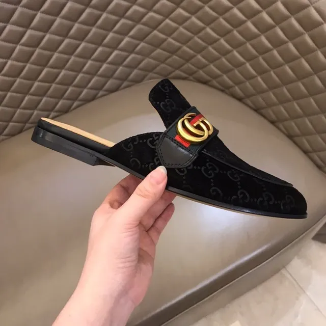 Gucci Horsebit 1955 GG Monogram Mule Loafer en daim avec rayures web 4