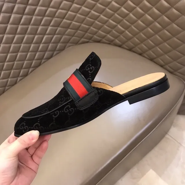 Gucci Horsebit 1955 GG Monogram Mule Loafer en daim avec rayures web 8