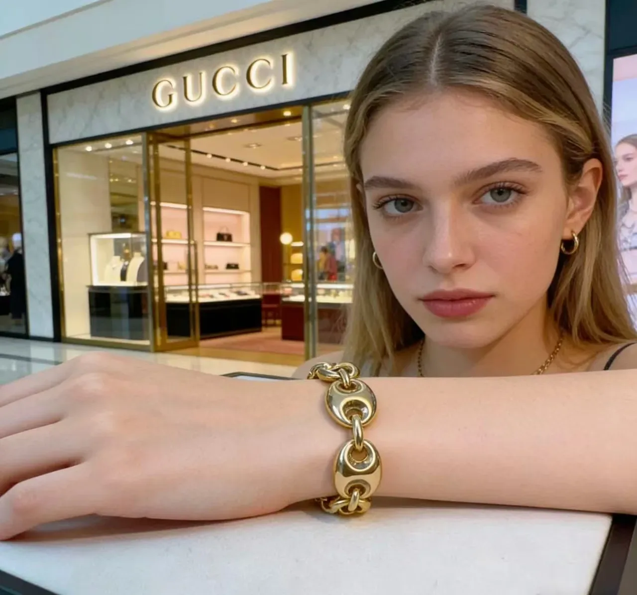 Gucci Horsebit 1955 Gold-Tone Interlocking Oval Link Bracelet 2