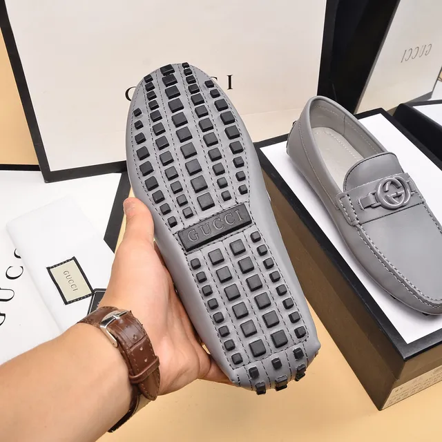 Gucci Horsebit 1955 Gray Leather Loafers 4