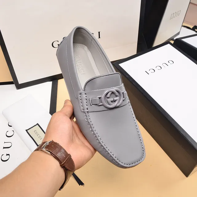 Gucci Horsebit 1955 Gray Leather Loafers 6