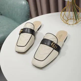 Gucci Horsebit 1955 Quilted Cream and Black Loafers