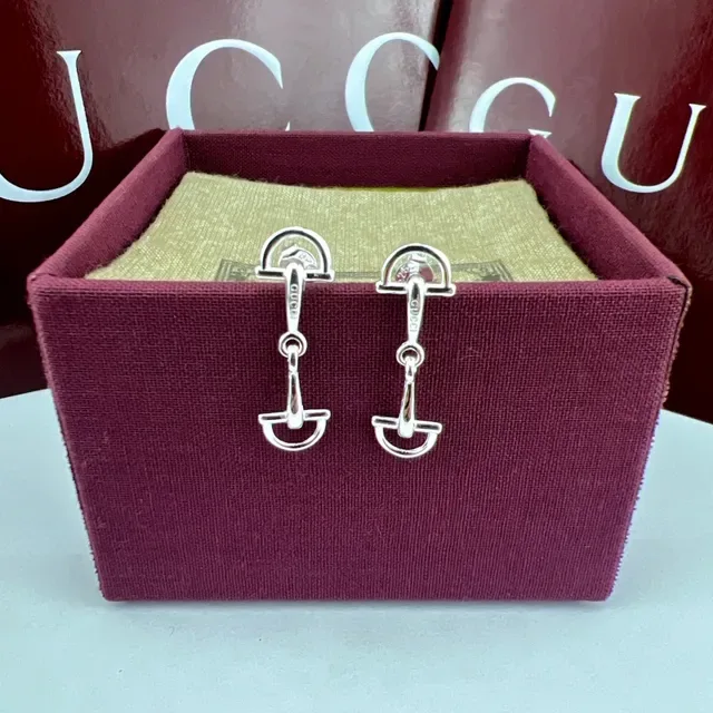 Gucci Horsebit 1955 Silver Motif Polished Metal Earrings 4